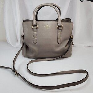 Kate Spade New York Taupe Evangelie Larchmont Satchel Leather Crossbody/Handbag